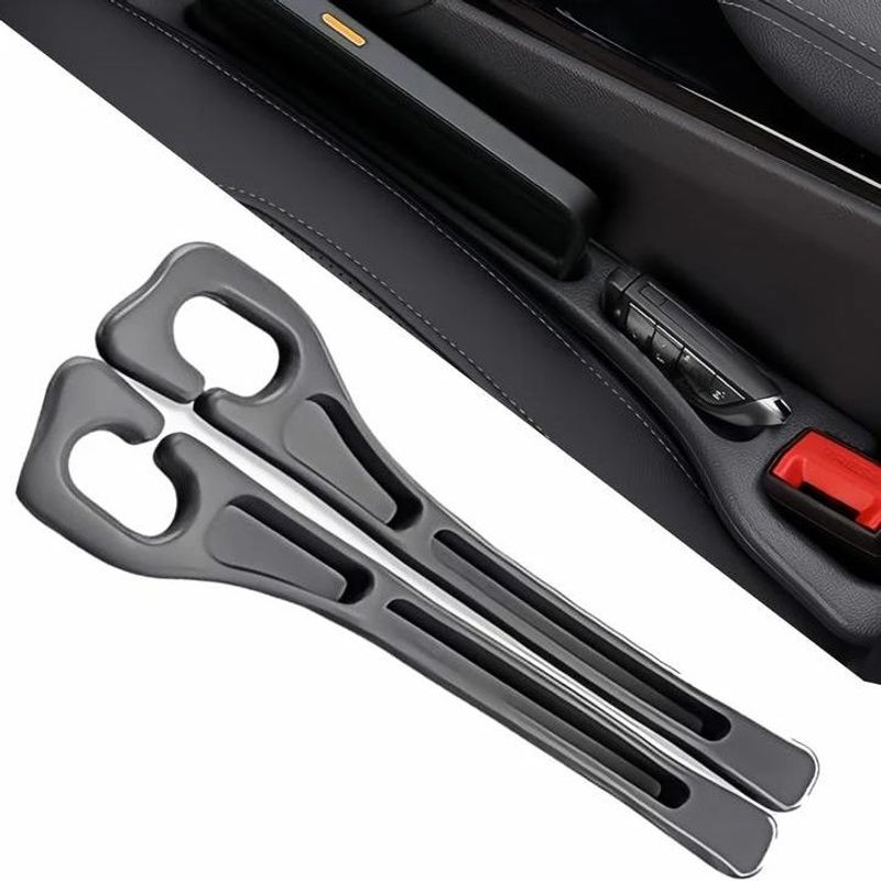 2pc Car Seat Gap Filler Organizer Pu Waterproof Car Seat Gap Plug Strip with 2 G