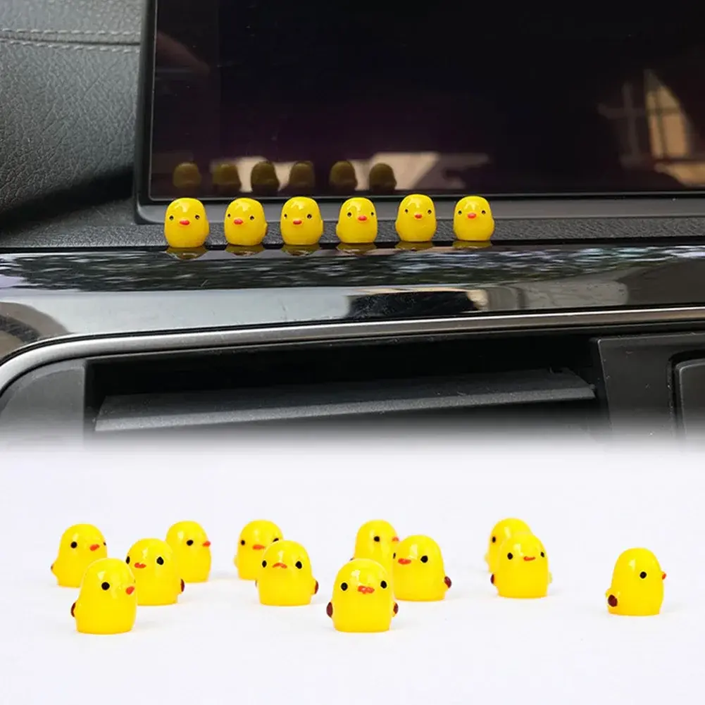 5Pcs Cute Mini Chicken Car Interior Decoration Auto Rearview Mirror Dashboard Or