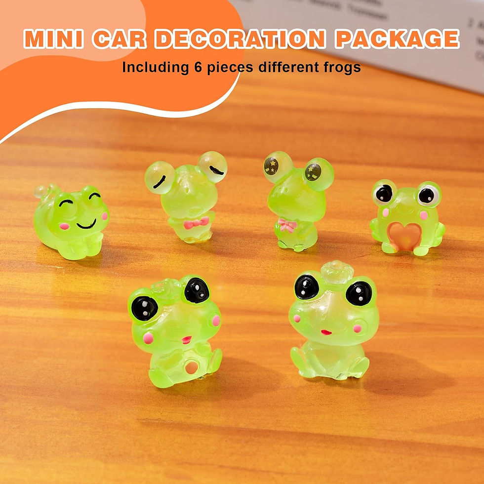 Thumbnail: 6PCS Fun Luminous Frog Car Dash Decorations Car Rear View Mirror Ornament Interi