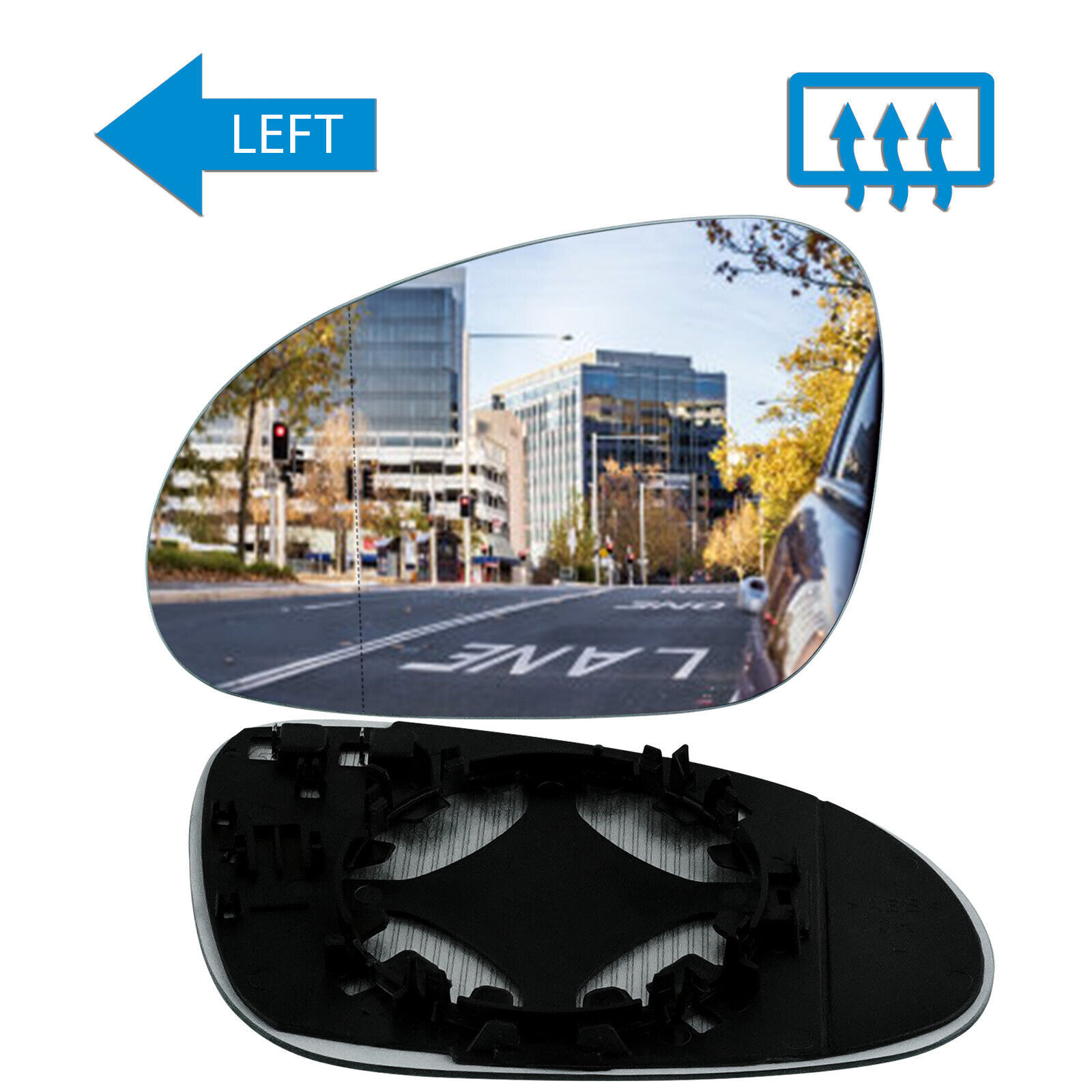 Left Hand Side Wing Door Mirror Glass Heated Convex For VW Passat B6 3C 2005-10