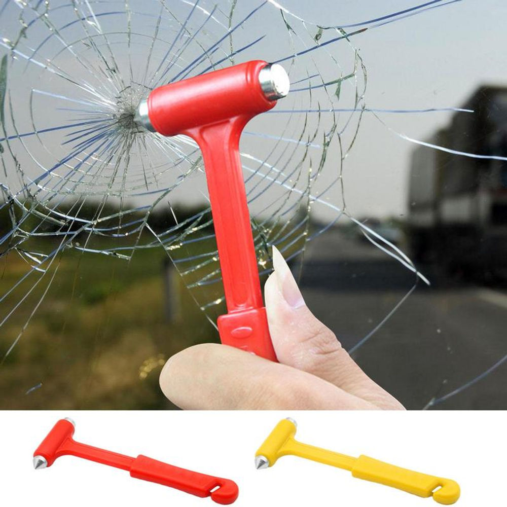 Car Safety Hammer 2-in-1 Vehicle Escape Tool Glass Brake Seatbelt Cutter Window