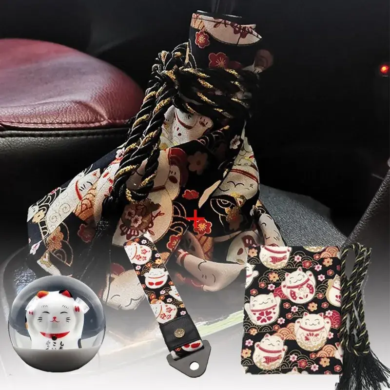 Thumbnail: Lucky Cat Gear Shift Knob Acrylic Crystal Ball Stick Shift Heads Replacement Shi