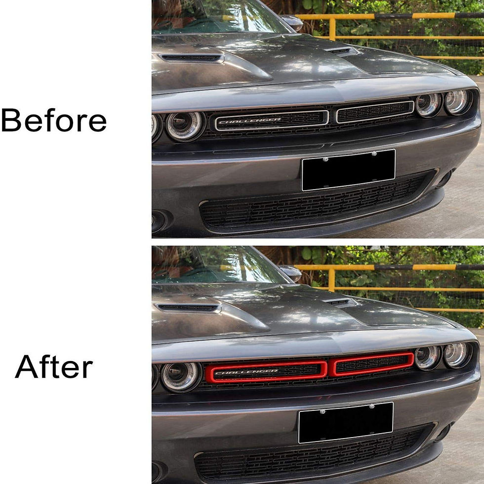 Thumbnail: 2pcs Red Front Grill Grille Inserts Cover Trim for Dodge Challenger 2015-2020