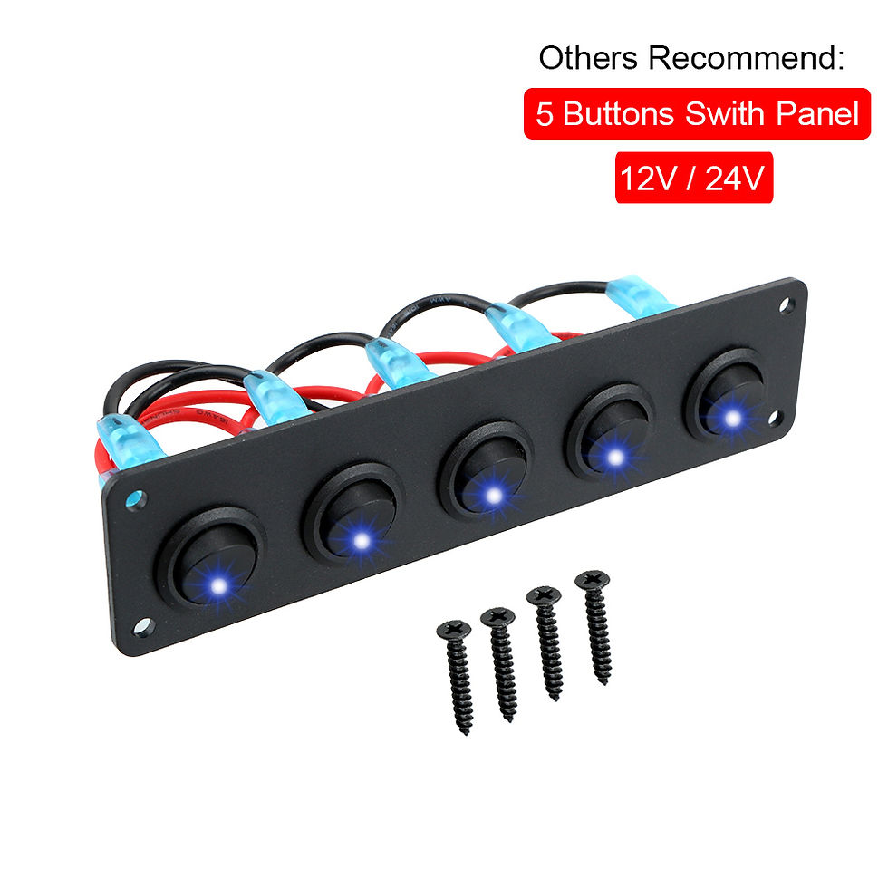 Thumbnail: 4 Buttons Car Switch Panel LED Light Toggle Rocker Parts Control Breaker Accesso
