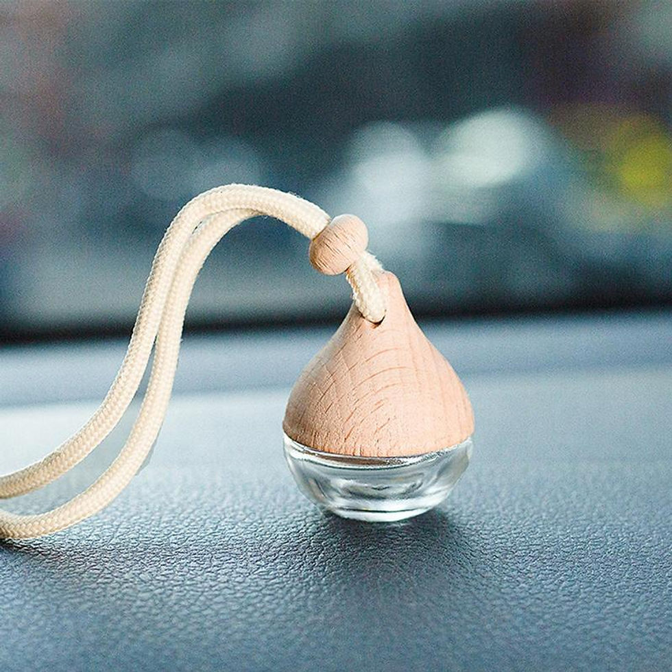 Thumbnail: Car Hangings Air Freshener Bottle Diffuser Wooden Glass Hanging Transparent Perf