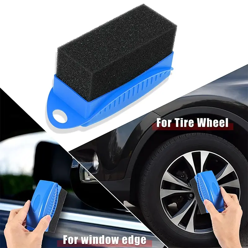 Thumbnail: Car Wheel Polishing Waxing Sponge Brush With Cover ABS Washing Cleaning Tire Con