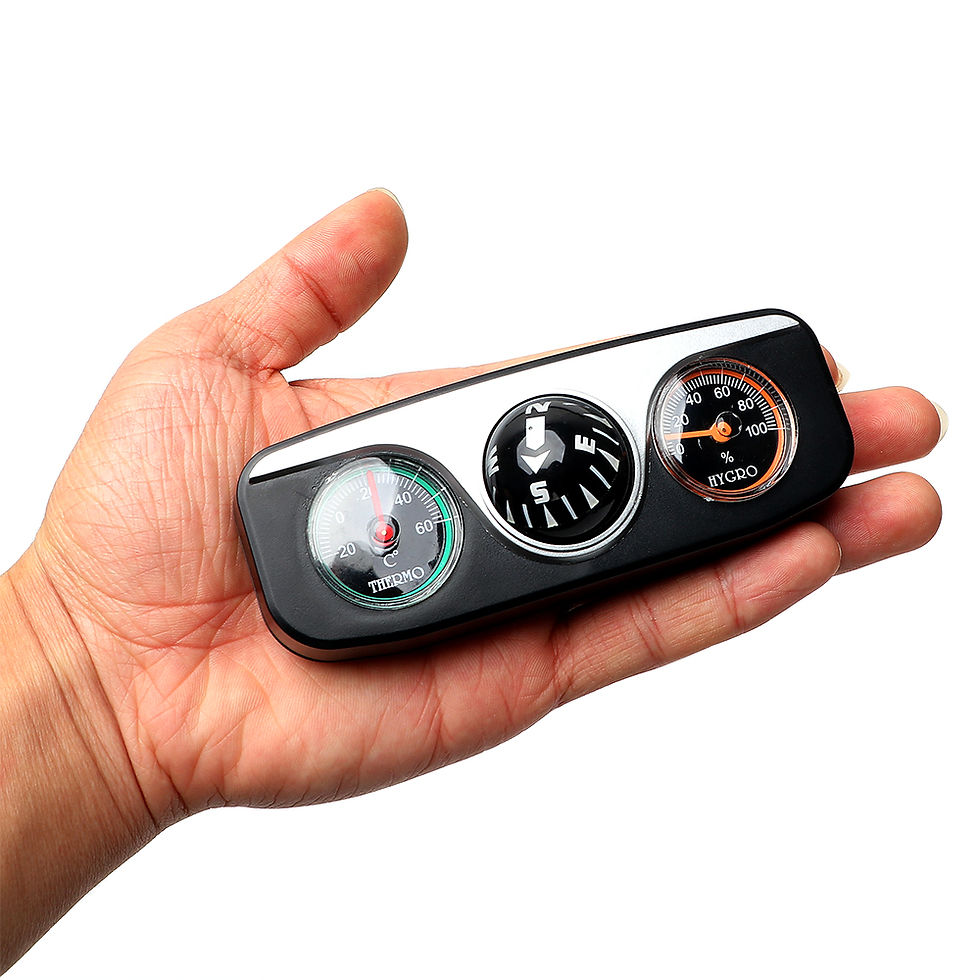 Thumbnail: Car Ornaments Interior Accessories Compass Thermometer Hygrometer 3 in 1 Guide B