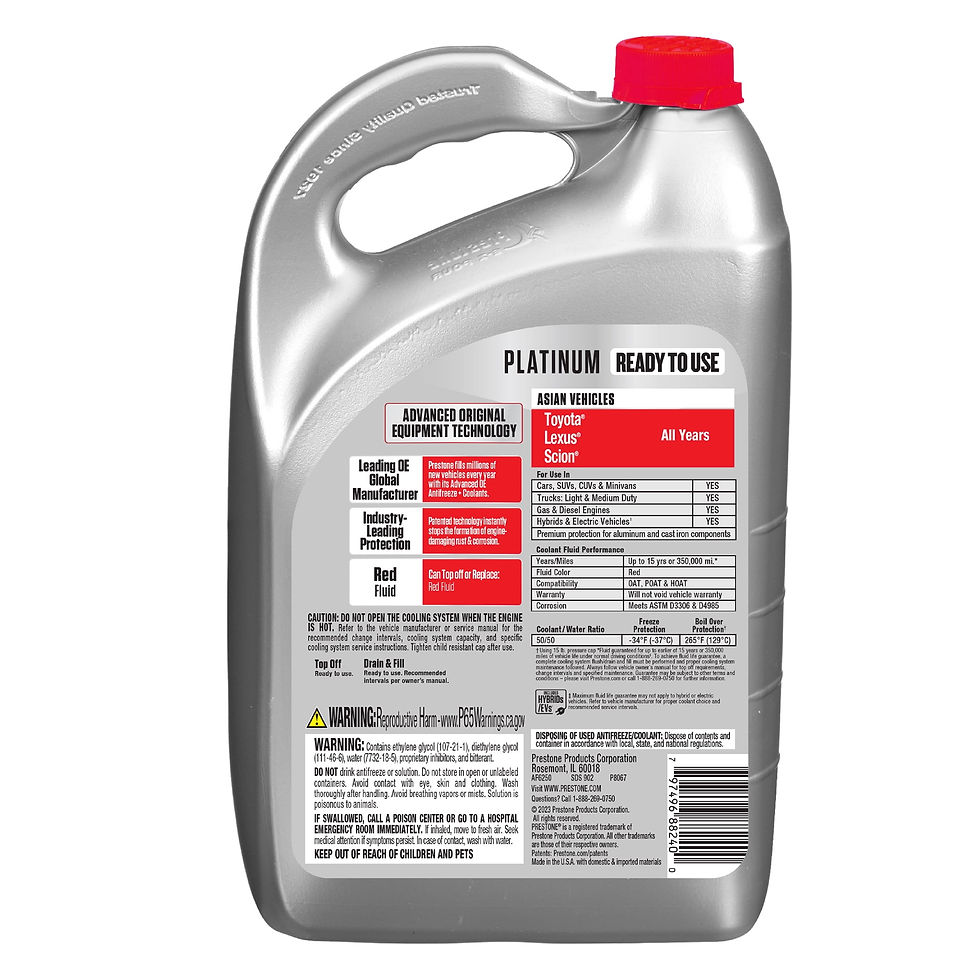 Thumbnail: Prestone Platinum Asian Red Antifreeze & Coolant Prediluted 50/50, use with..