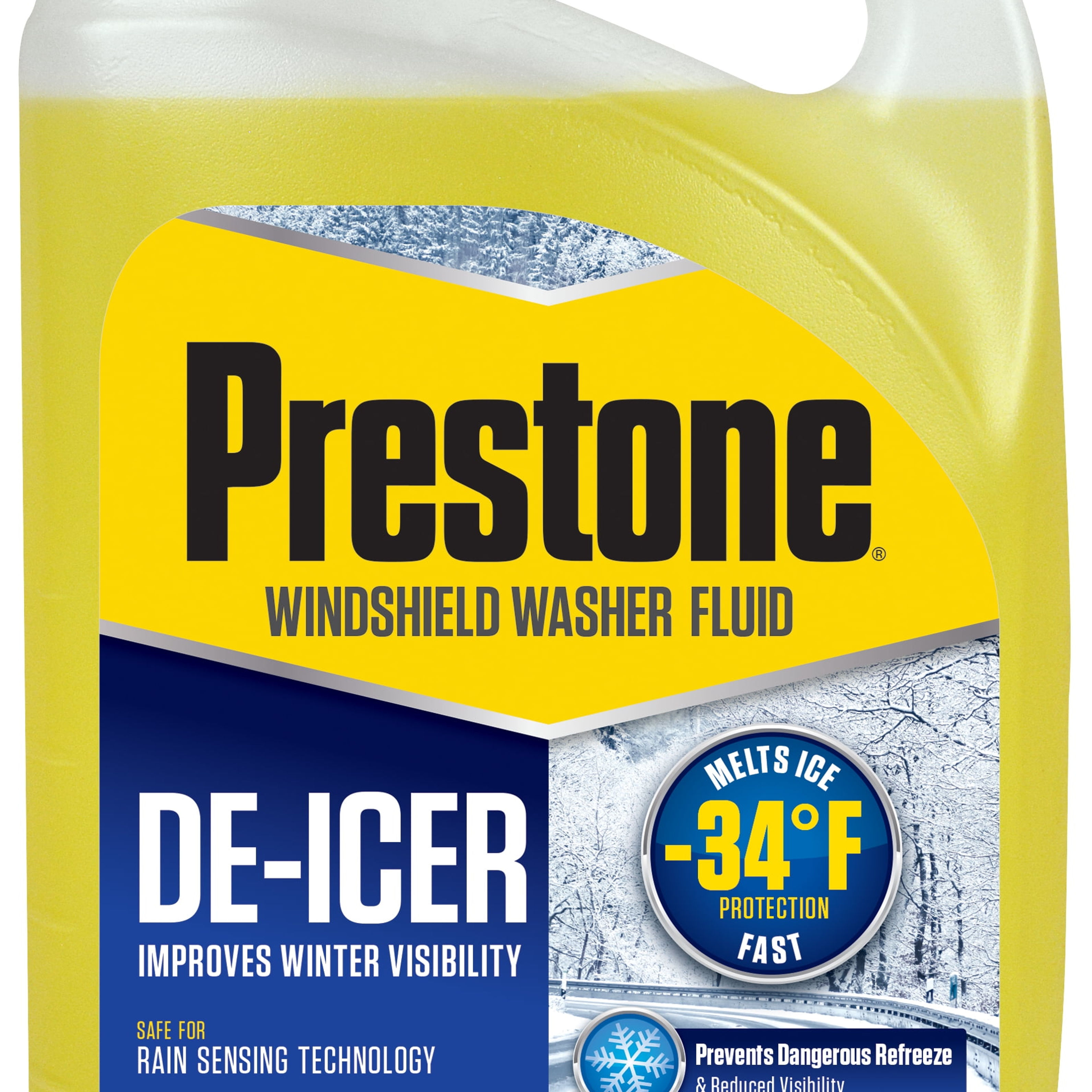 Prestone Windshield Washer Fluid , Cleaner/De-Icer, -34 degrees, 1 Gallon.