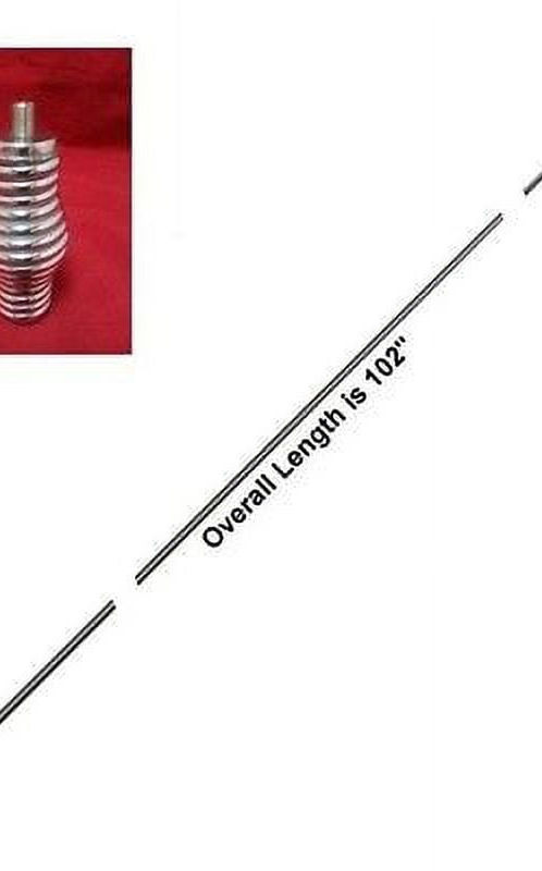 HUSTLER 102 INCH WHIP CB Antenna STAINLESS STEEL, w/ Heavy Duty Barrel Spri..
