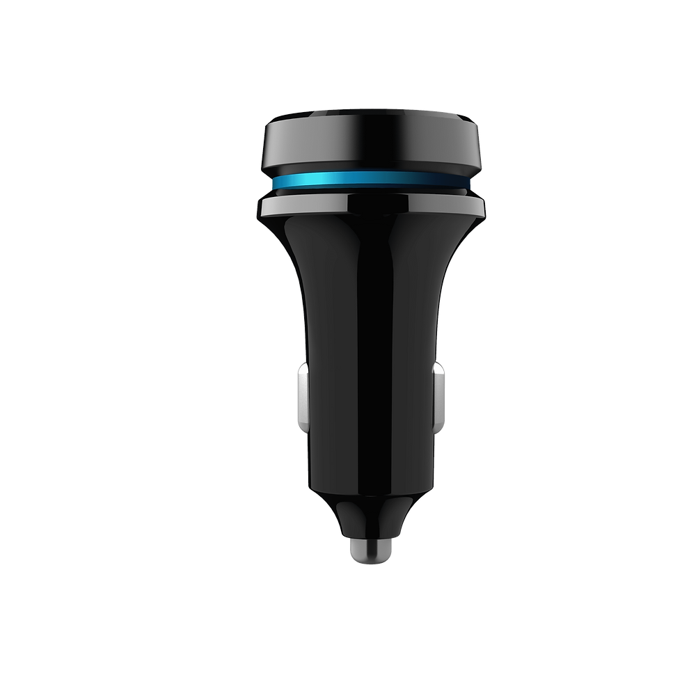 Thumbnail: Auto Drive Quick Charge 3.0 Car Charger with Blue and Red Pulsing Light, 36..