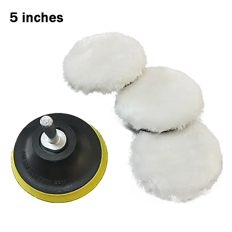 Thumbnail: 5pcs Imitation Wool Polishing Disc Set Car Beauty Wool Ball 3 Inches/4 Inches/5