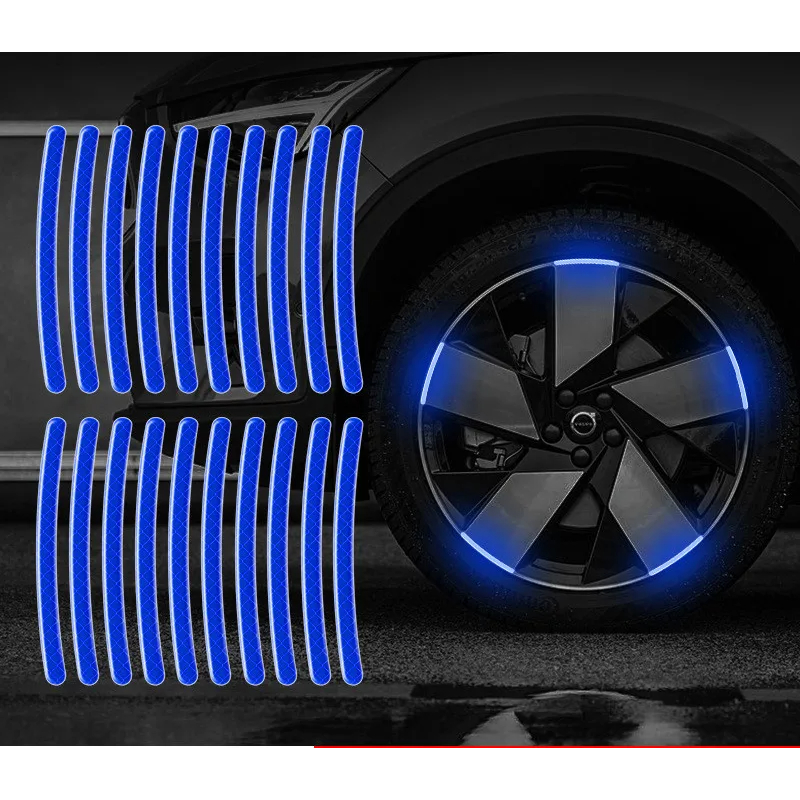 Car Wheel Hub Reflective Stripes Door Handle Safety Warning Sticker Car Rear War