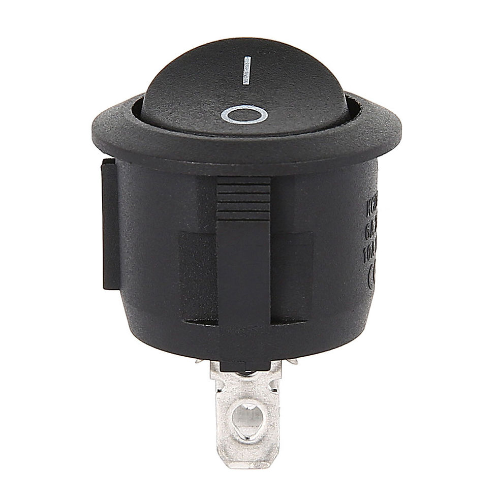 Thumbnail: 10Pcs ON Off Round Rocker Switches SPST AC 125-250V Mini Circle Toggle Switch fo