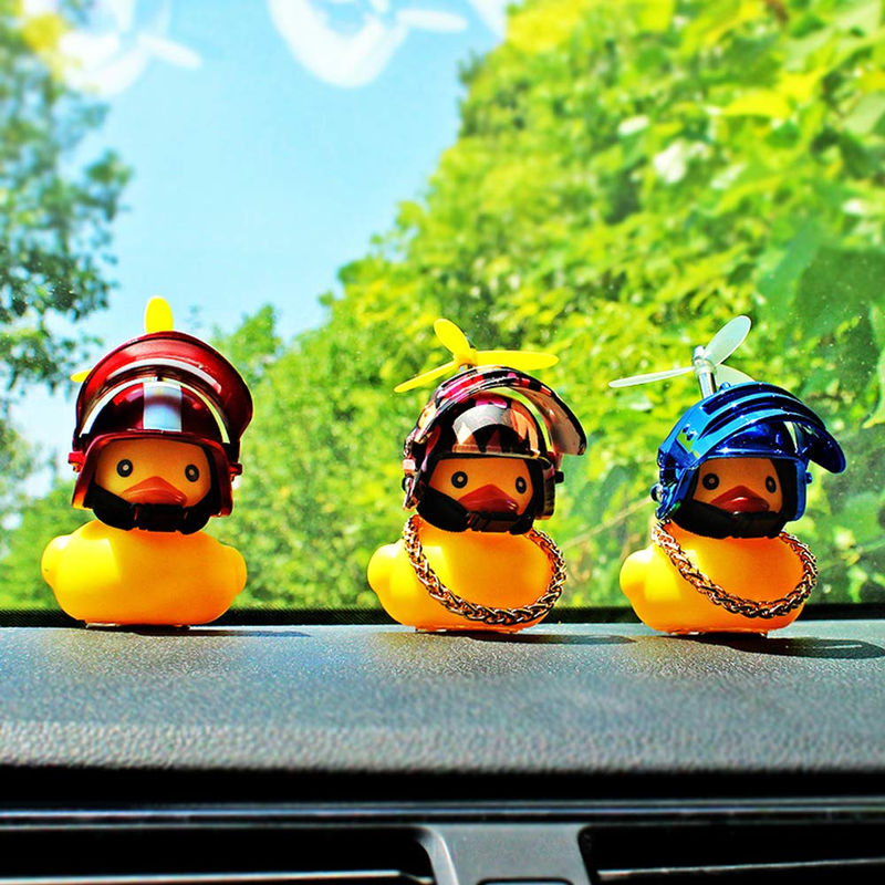 Thumbnail: 2PC Car Duck With Helmet Propeller Ornaments Auto Interior Decoration Kids Toy D