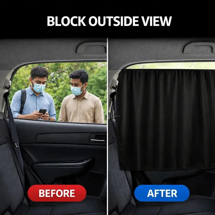 Thumbnail: Car Privacy Curtain Window Shade Blackout Sunshade for Travel Camping Sleep Vehi