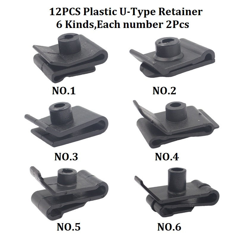 Thumbnail: U-Type Nut Hood Fender lined Retaining Clip For Mazda Toyota Fastener Car Body