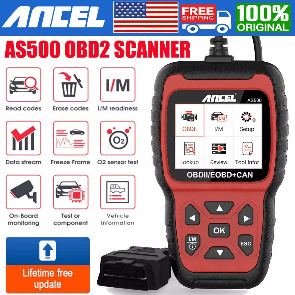 AS500 OBD2 Car Scanner Check Vehicle Engine Light Auto Code Reader Clear Fault C