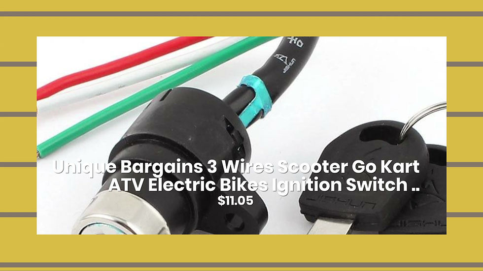 Thumbnail: Unique Bargains 3 Wires Scooter Go Kart ATV Electric Bikes Ignition Switch ..