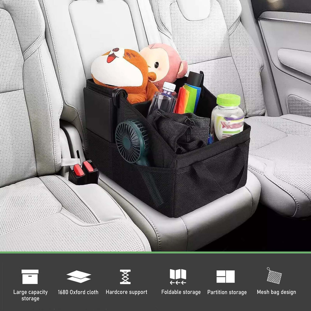 Car Foldable Storage Box Seat Organizer Large Capacity Automotive Backseat Trunk
