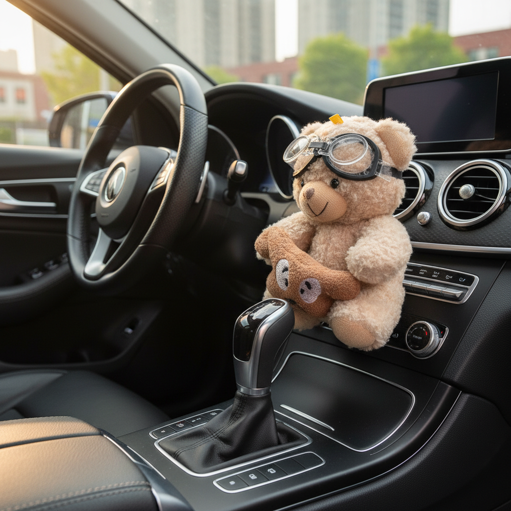 Car Gear Shift Knob Cover Dashboard Cute Bear Ornament Dolls Wiper Dolls for Car