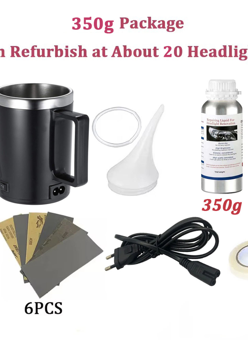 Thumbnail: Car Headlight Chemical Polishing Kit Headlights Liquid Polymer Repair Fluid Scra
