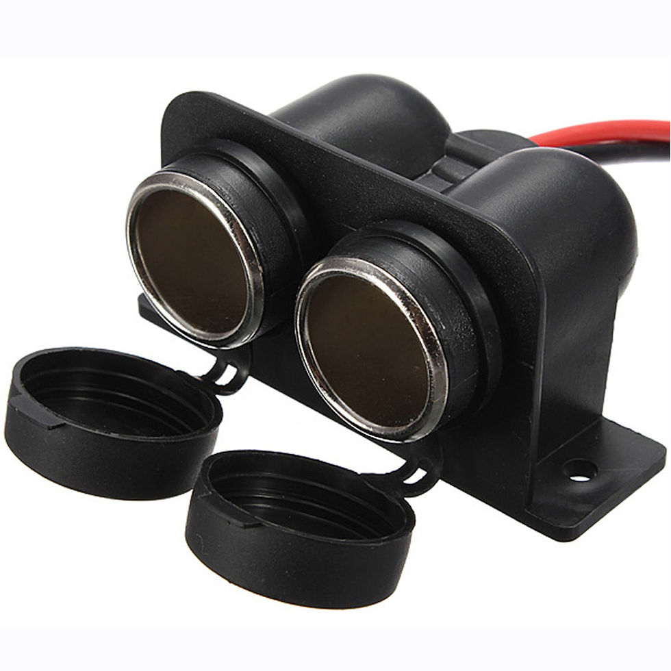 Thumbnail: Two-Way 12V Car Cigar Cigarette Lighter Double Power Adapter Socket Waterproof A