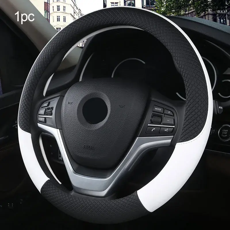 Thumbnail: SEAMETAL Leather Car Steering-Wheel Cover 38CM Car Sport Style Auto Steer Wheel