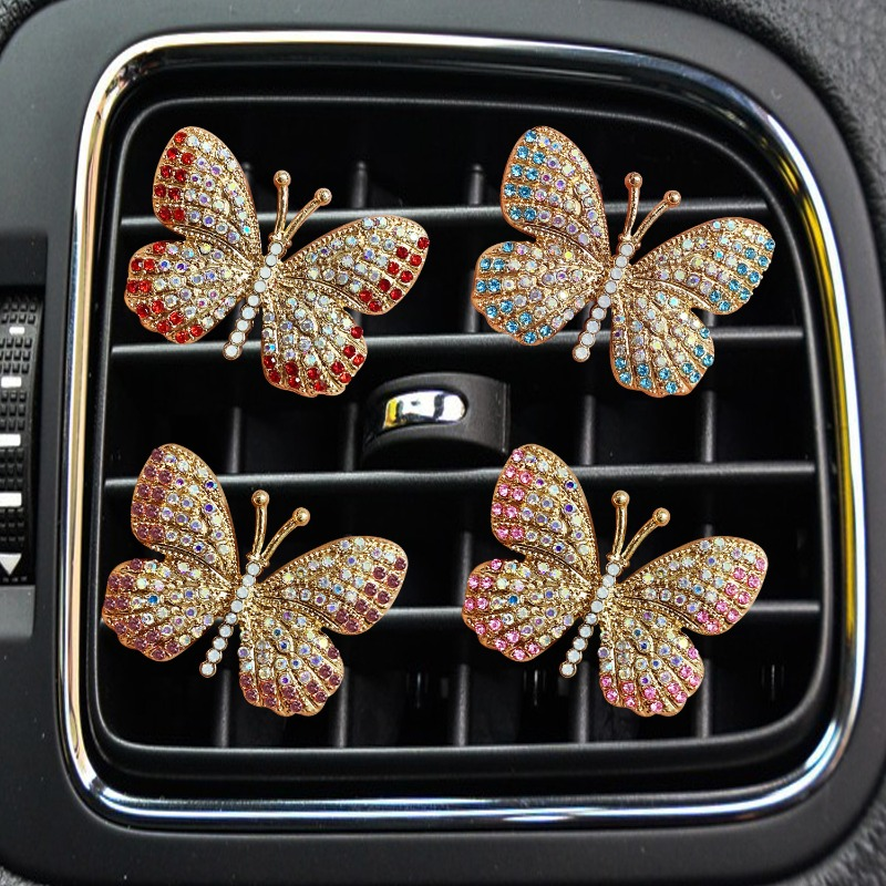 Thumbnail: Car Air Outlet Perfume Clip Exquisite Diamond-studded Butterfly Air Conditioning
