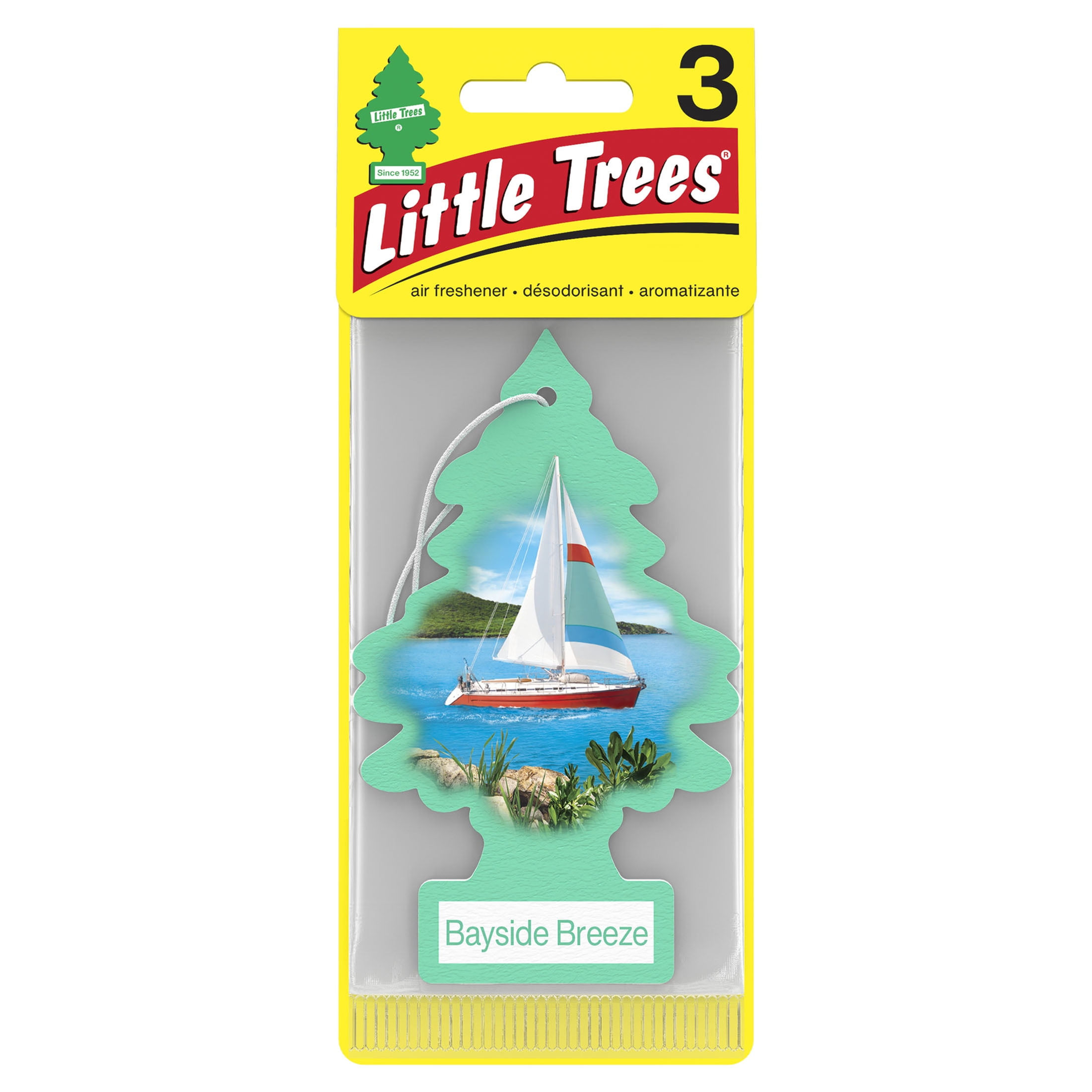 Little Trees Auto Air Freshener, Hanging Card, Bayside Breeze Fragrance 3-P..