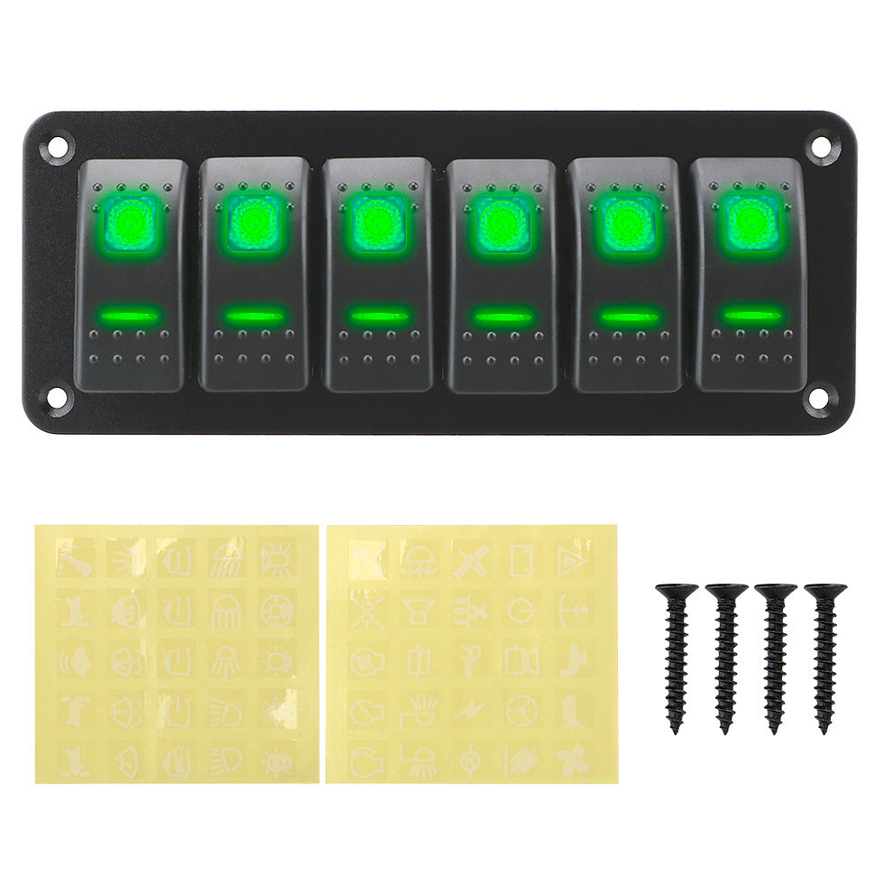 Thumbnail: For Marine Boat Caravan RV Waterproof Double Light Switch ON-OFF Rocker Switch P