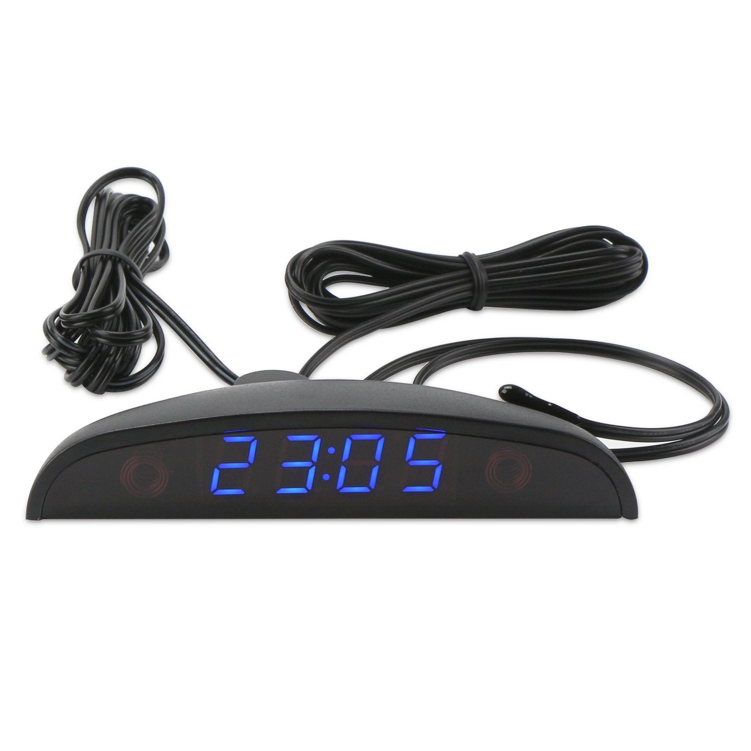 White Inverted 12-24V Moon Type Car LED Thermometer Voltmeter Clock LED Display