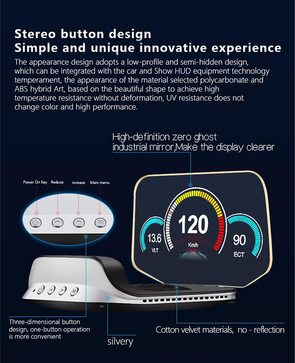 Thumbnail: C3 Navigation GPS+OBD2 HUD Car Head Up Display On Board Computer Projector HUD S