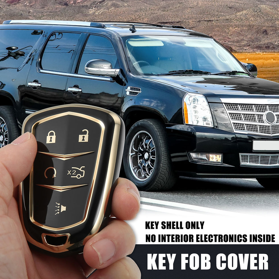 Thumbnail: Unique Bargains Car Key Fob Cover 5 Button Remote Key Fob Case TPU Button F..