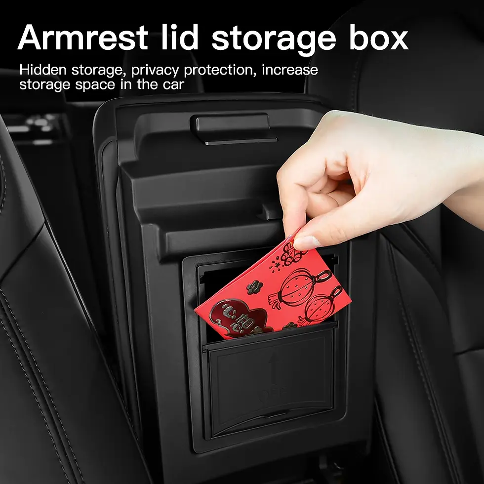 Thumbnail: YZ For Tesla Model 3 Medel Y Storage Box Center Armrest Hidden Box Cup Holder Or
