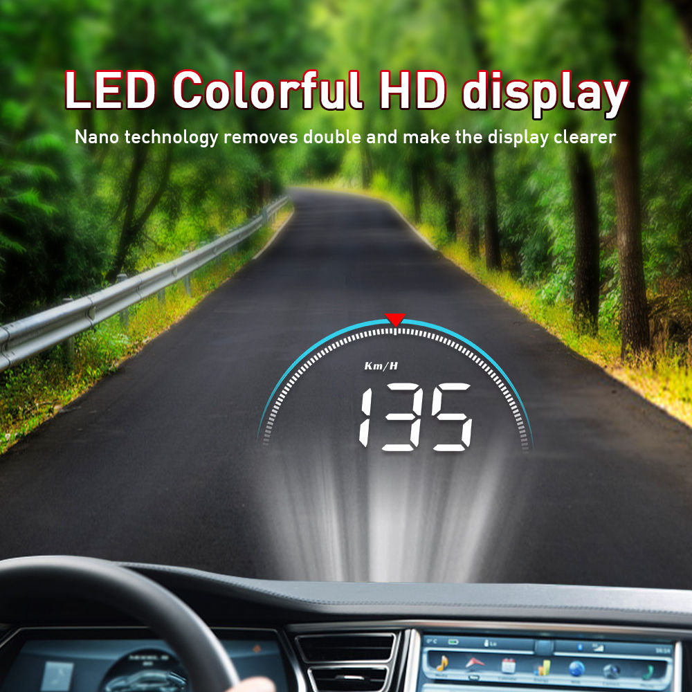 RYSJM AD M8 OBD2 Car HUD Head-Up Display with Speed, RPM and Voltage Data