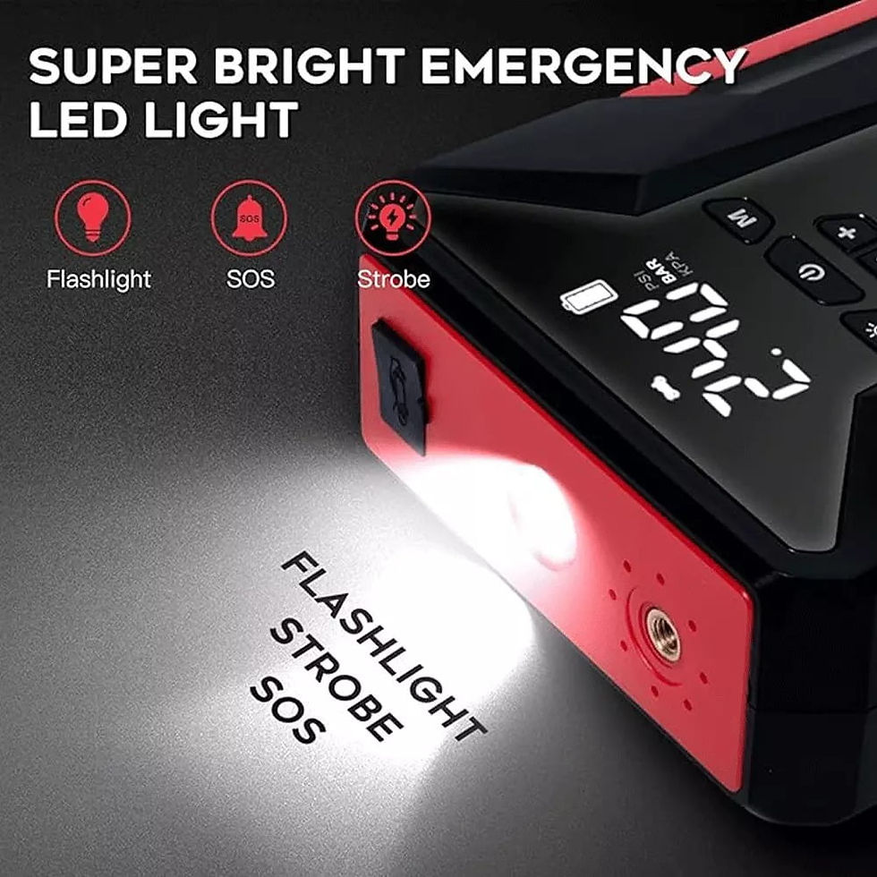 Thumbnail: 8 in 1 Car Jump Starter with Air Compressor Battery Charger 12V Jump Box Ju..