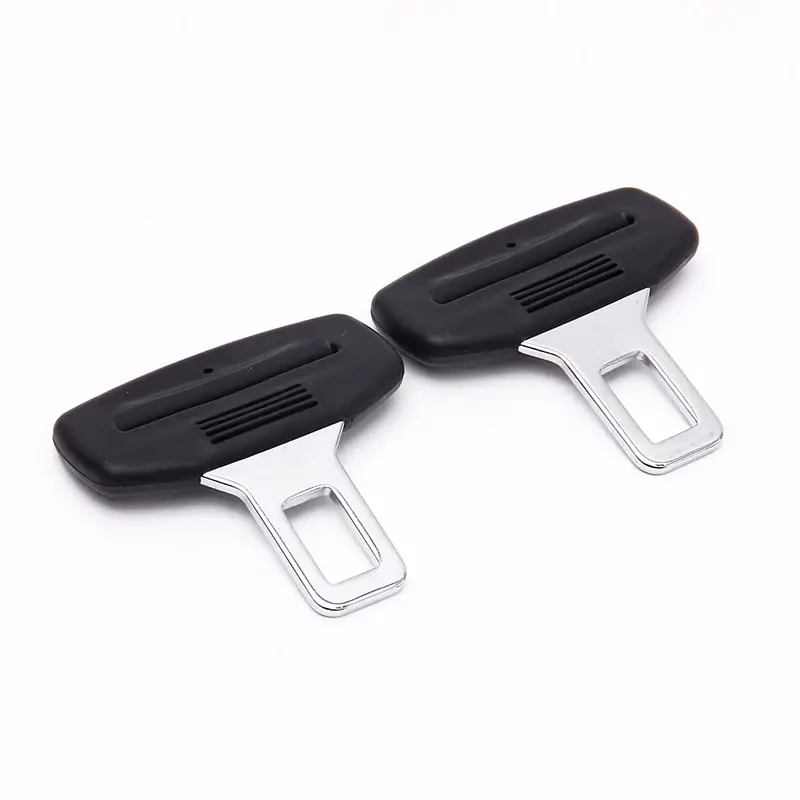 Thumbnail: 2pcs Car Safety Belt Lock Universal Adjustable Black Straight Lock Tongue Clips