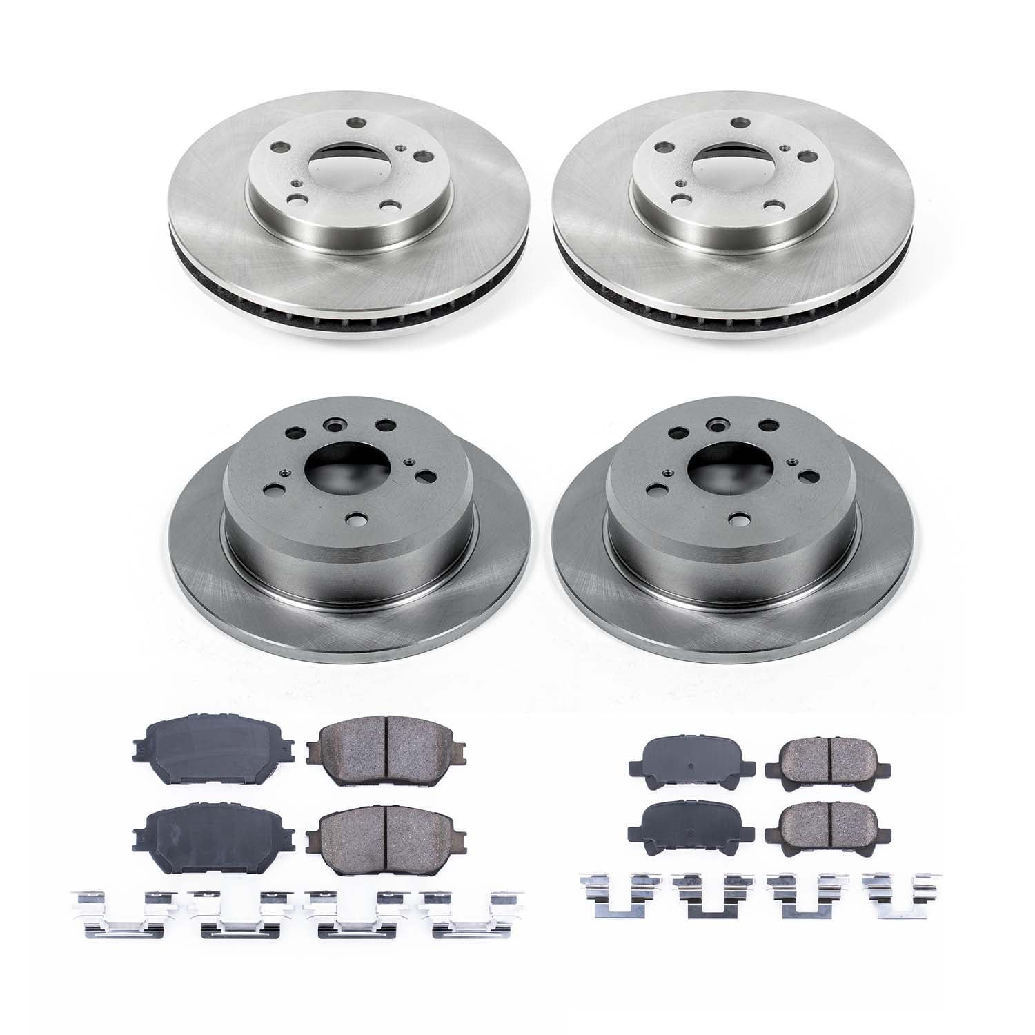 Ultimate Brakes Front and Rear Ceramic Brake Pad and Rotor Kit with Hardwar..
