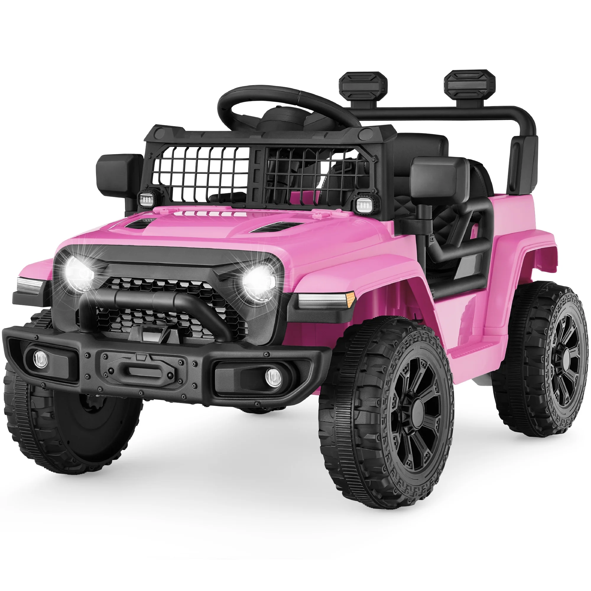 6V Kids Ride-On Truck Car W/ Parent Remote Control, 4-Wheel Suspension, LED Ligh