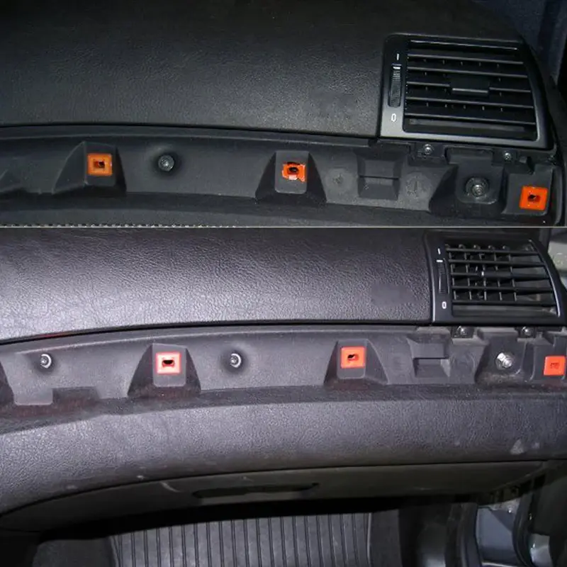 Thumbnail: 10 Pcs Red Center Console Dashboard Dash Trim Strip Inserts Clips For BMW E46 M3