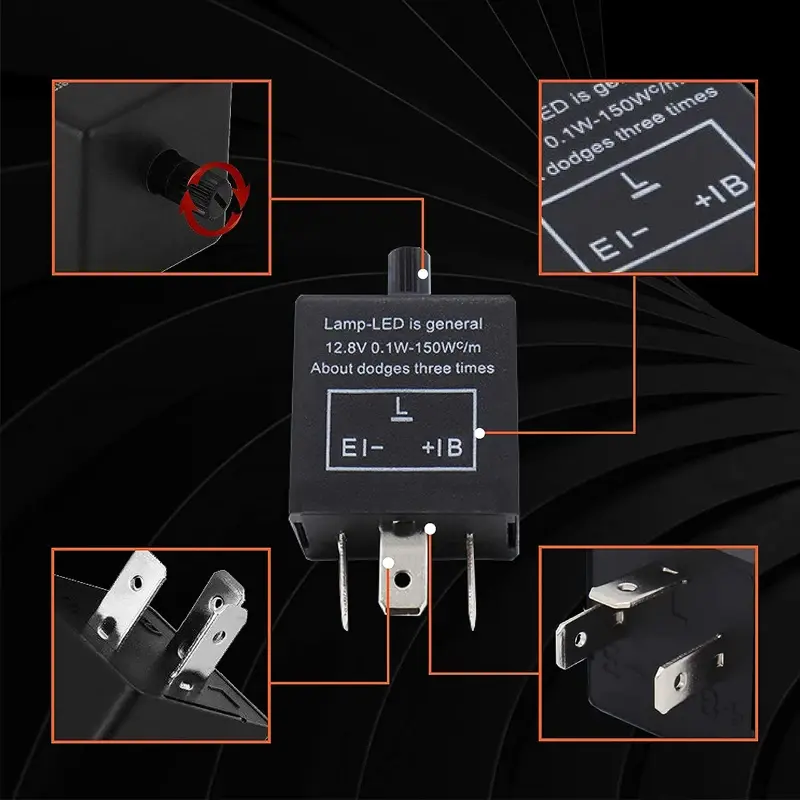 Thumbnail: CF13KT CF14KT Universal 3 Pins 12.8V 0.1W-150W Adjustable LED Turn Light Flasher
