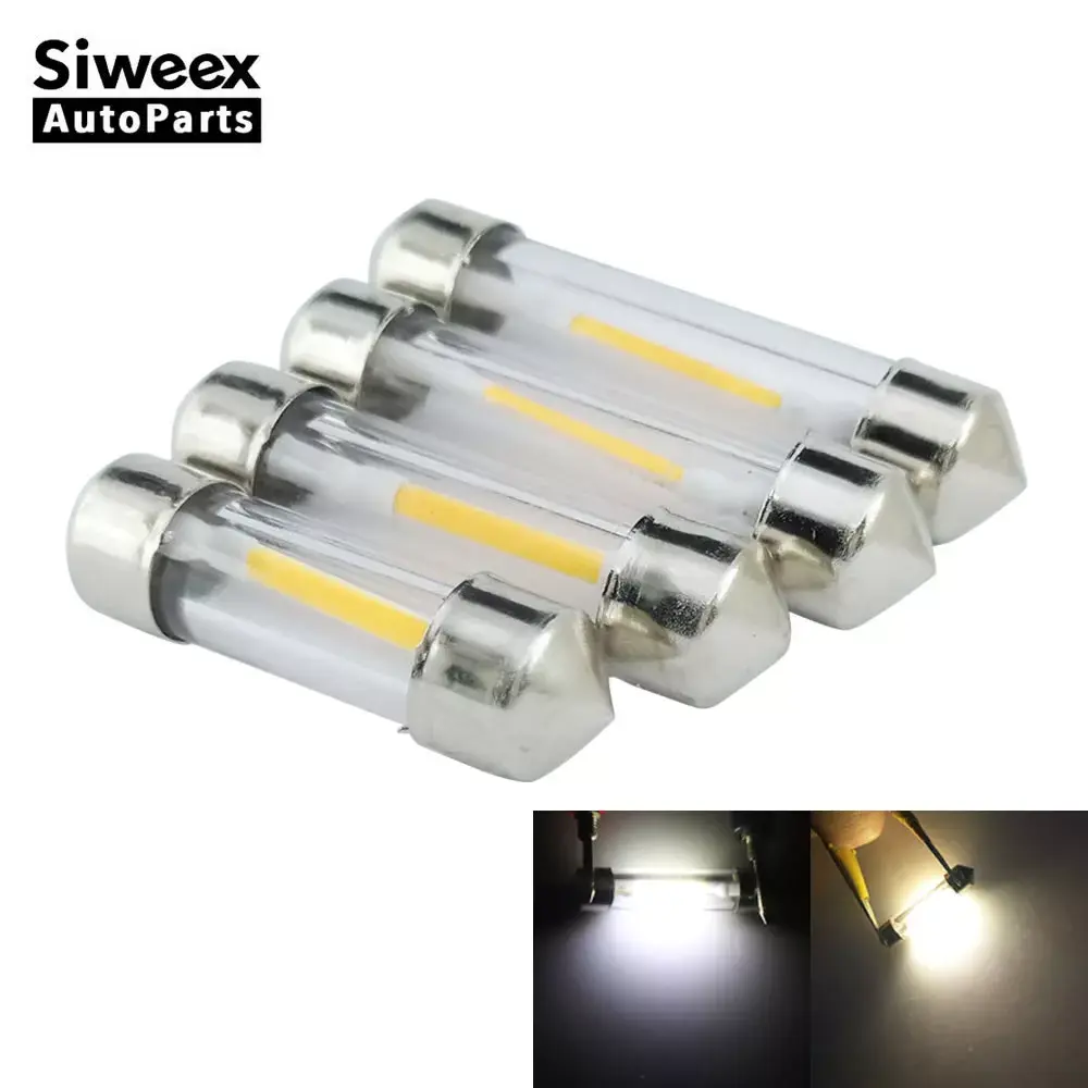 2 Pcs 31MM 36MM 39MM 41MM Car LED Dome Festoon Lights Indicator Bulb Reading Map