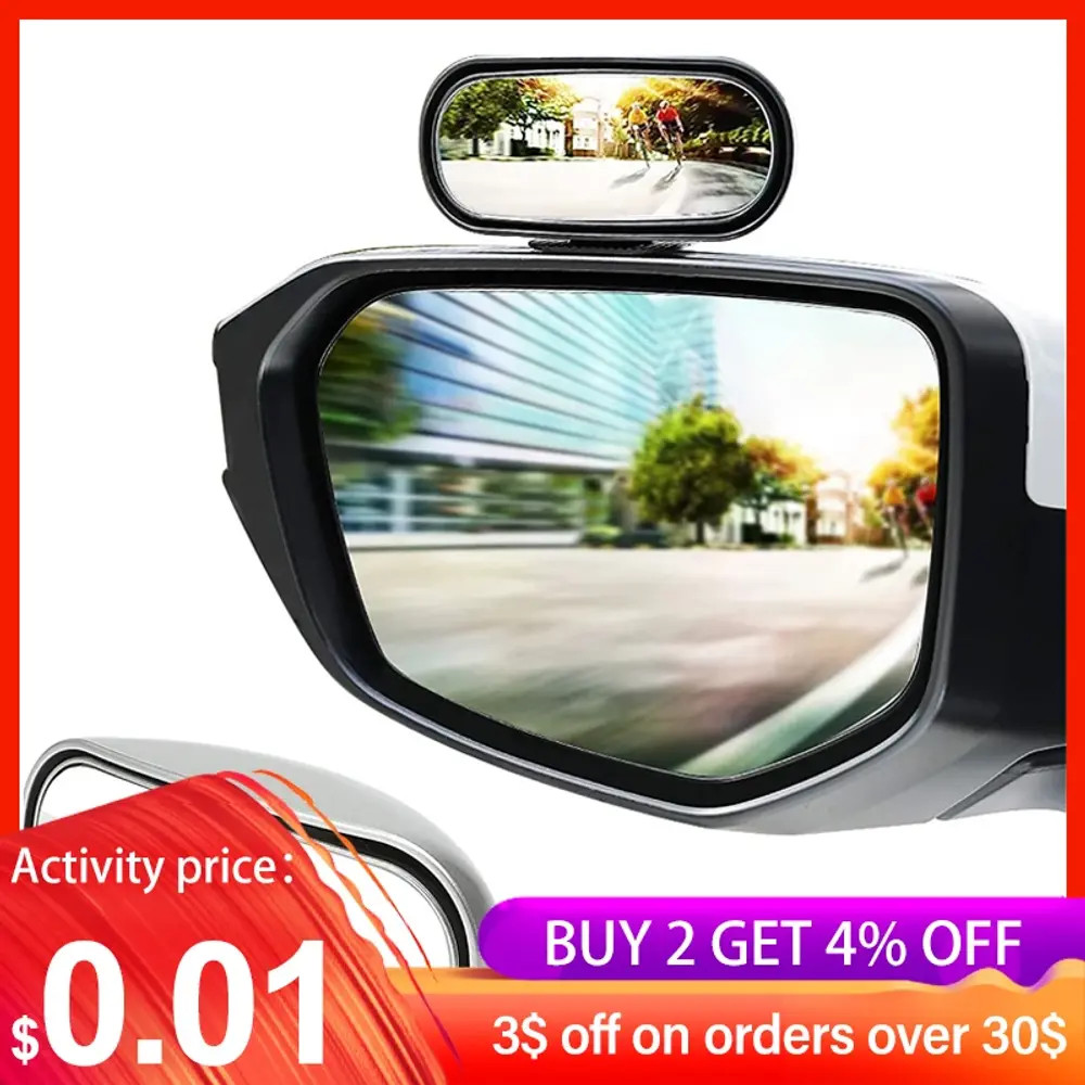 Car Rear View Mirror Blind Spot Mirrors Waterproof 360 Degree Wide Anger Parking