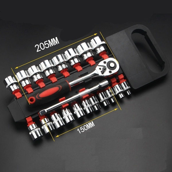 Thumbnail: 12 Pcs Set Wrench Socket Set Motorcycle Bicycle Repairing Tool Hardware Car Boat