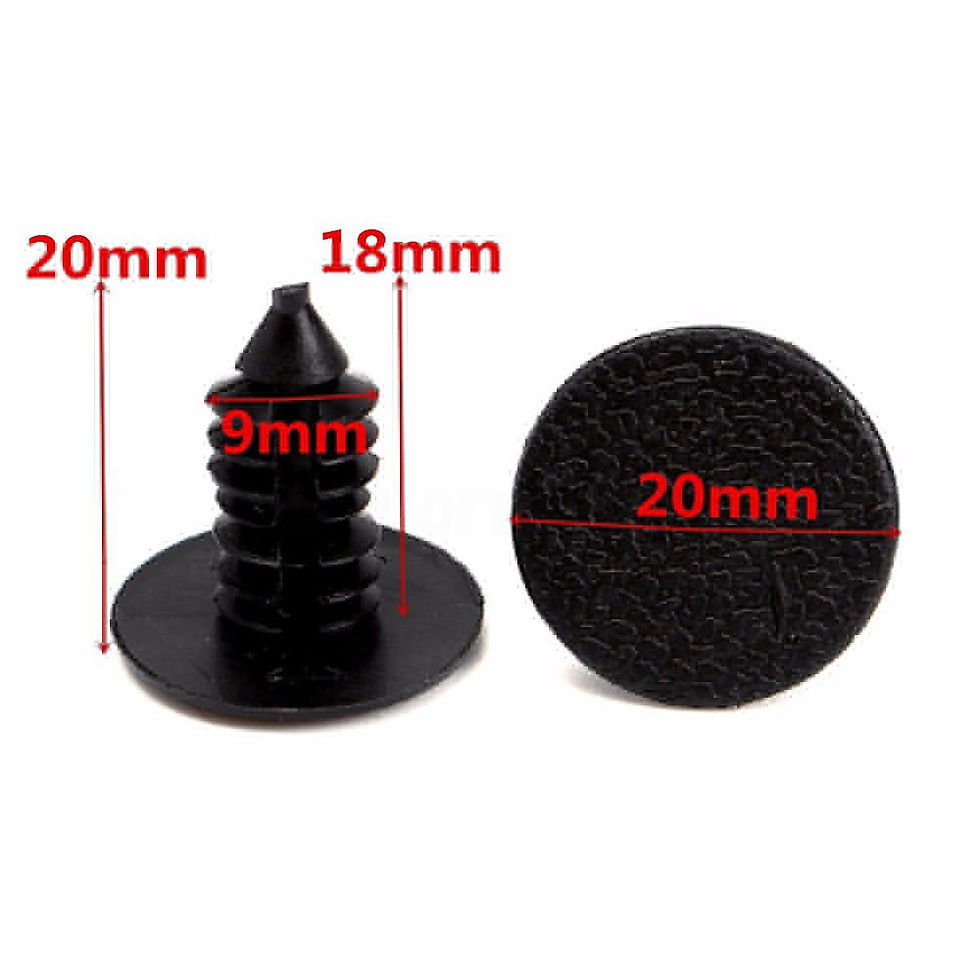 Thumbnail: 50Pcs Universal Car Fender Bumper Rivet Clip Fastener 9mm Black Plastic Door Fen