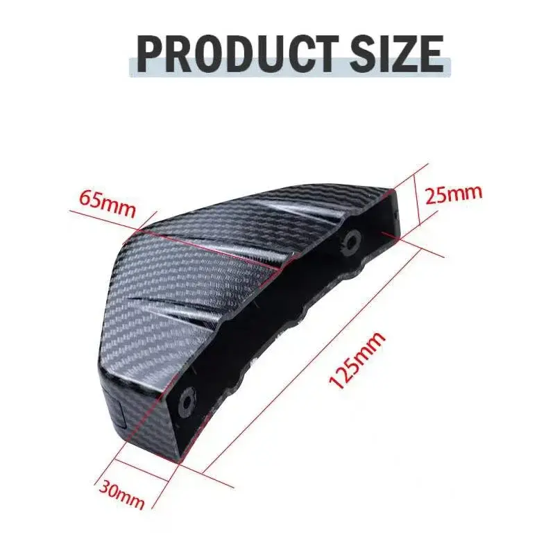 Thumbnail: 4pcs Universal Carbon Fiber Car Modified Rear Bumper Diffuser Spoiler Black Red