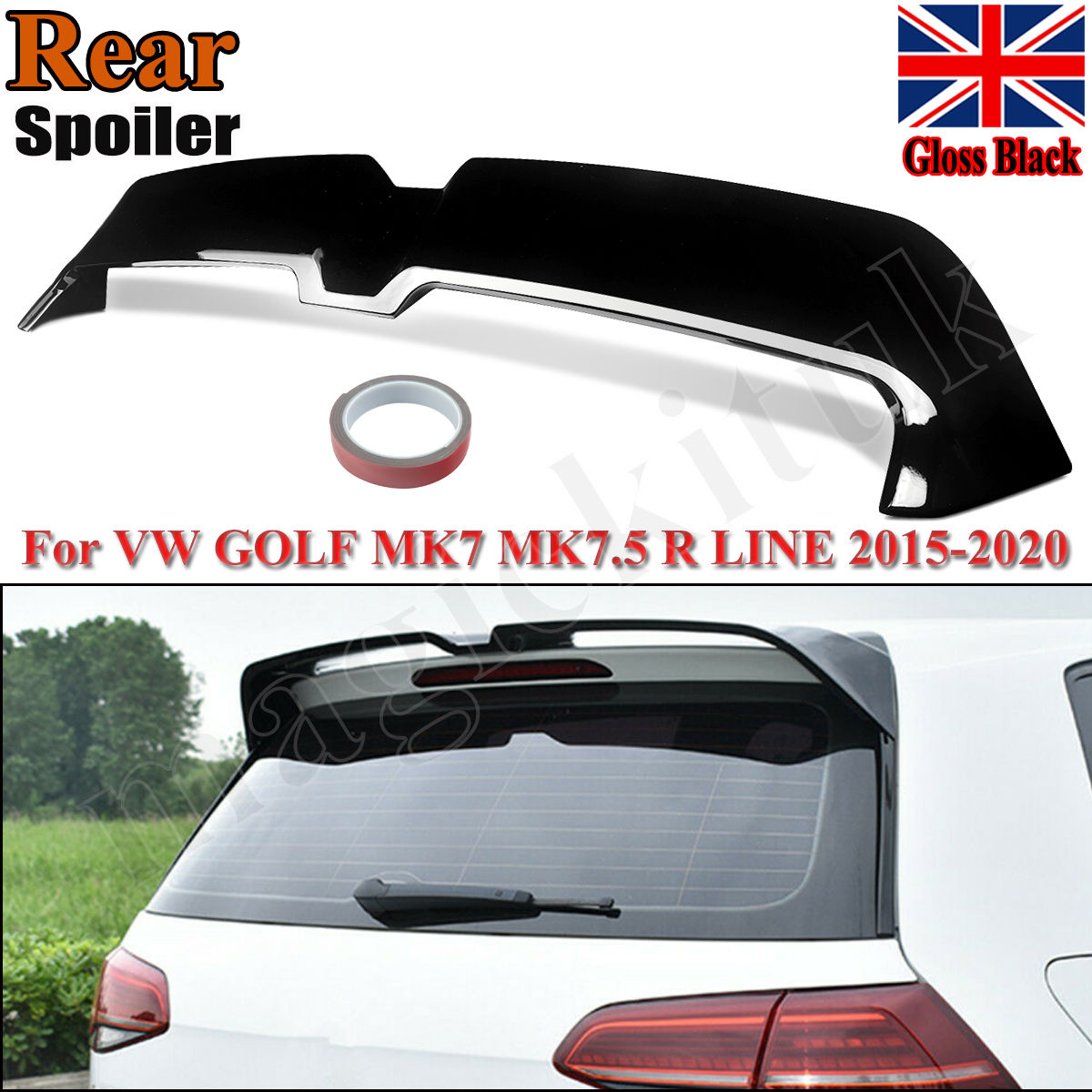 Oettinger Style Rear Roof Spoiler Compatible with Volkswagen VW Golf 7 MK7 MK7.5