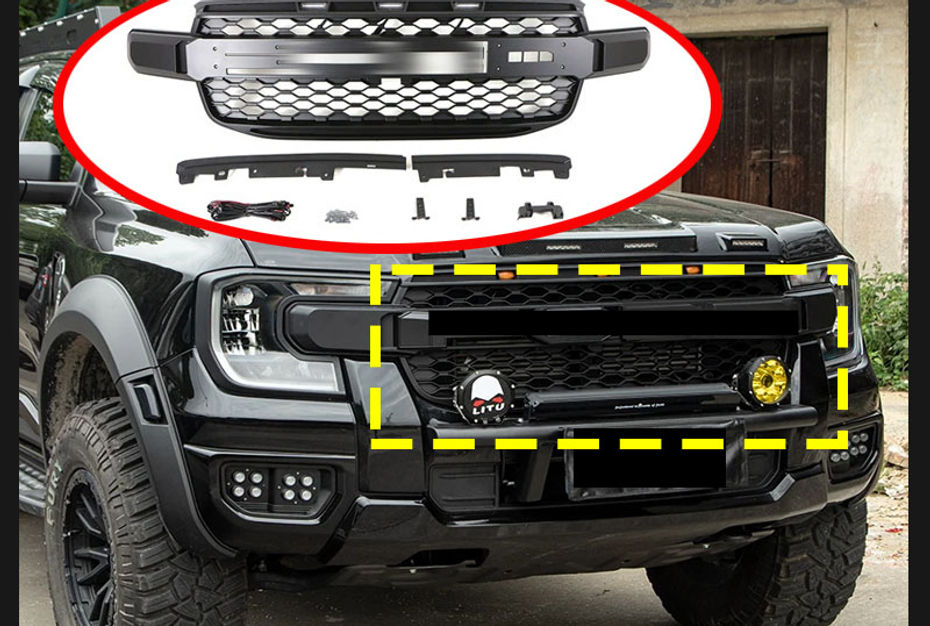 Front Bumper Grille Fits for Ford Ranger T9 2022-2024 Raptor with Lights Style G