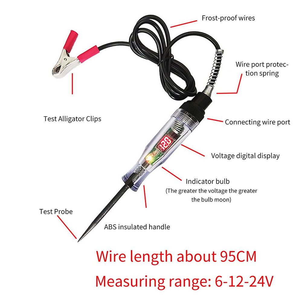 Thumbnail: 1pc 6V 12V 24V 48V 90V Car Digital Display Test Pen Circuit Test Pen Light Bulb